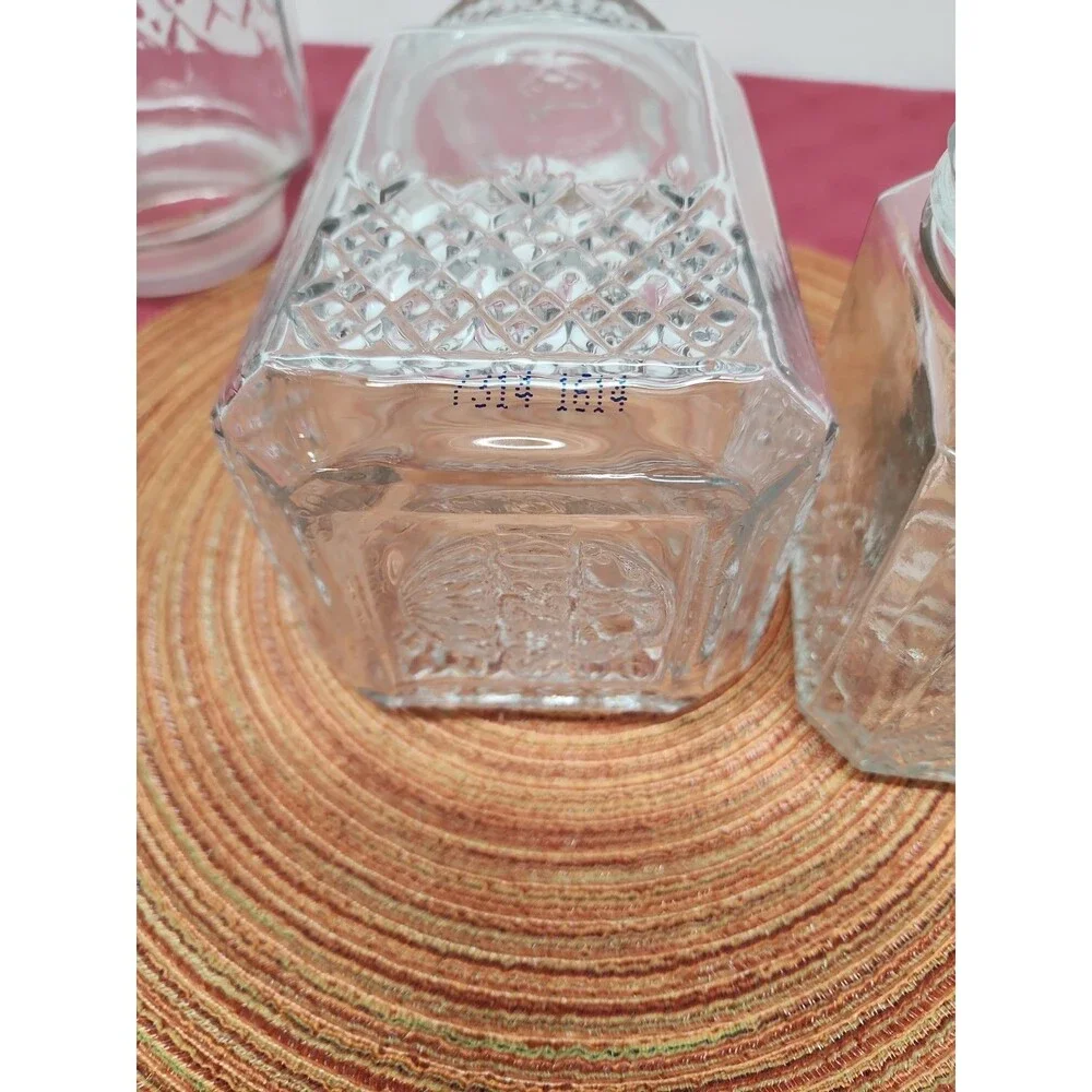 VintageKoeze's Apothecary/Cannister Jars W Gaskets Set Of 3Diamond Pattern 1980s